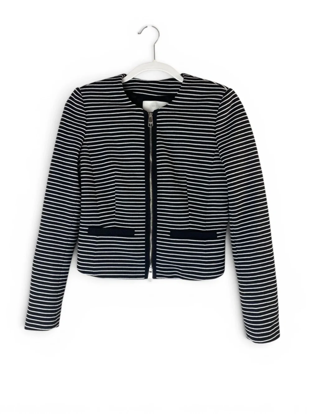 Hugo Boss Kubina Stripe Knit Jacket Cropped Size 2